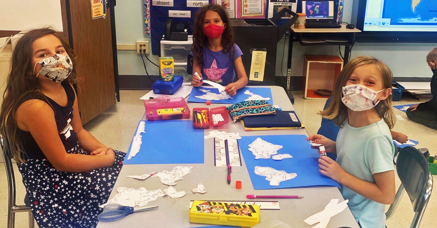 Mrs. Christine Goodling's third grade classroom at Hinsdale works on a new project with supplies purchased through grant support from the Redding Endowment Fund.